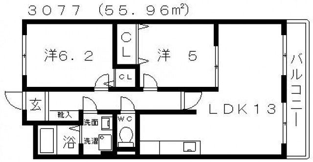 VOGEL(2LDK/1階)の間取り写真