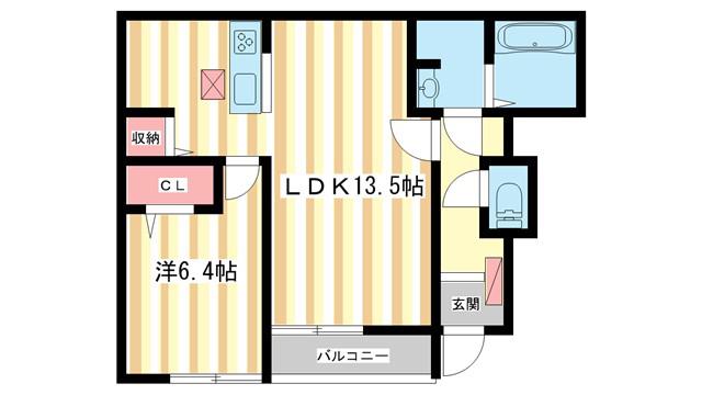 ヴェルデ ルーチェ(1LDK/1階)の間取り写真