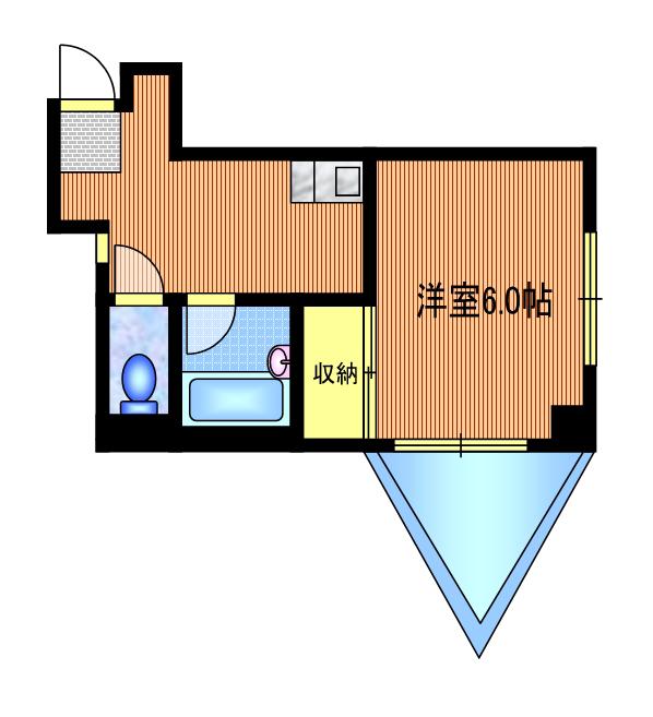 YMスクゥエアー(1K/4階)の間取り写真