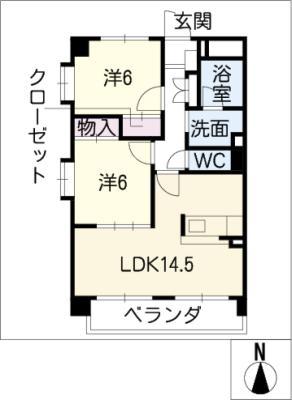 SHINING R(2LDK/3階)の間取り写真