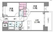 シーズンフラッツ今池ノース(2LDK/3階)の間取り写真
