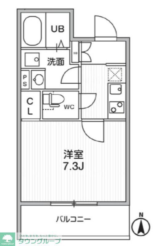 THE PALMS MUSE 新江古田(1K/1階)の間取り写真