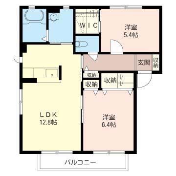 メイプルタウン二番館(2LDK/1階)の間取り写真