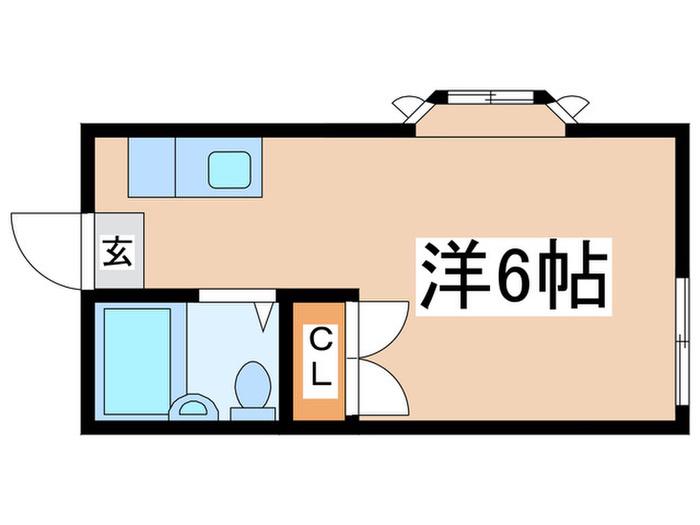 コーポユリ(ワンルーム/2階)の間取り写真