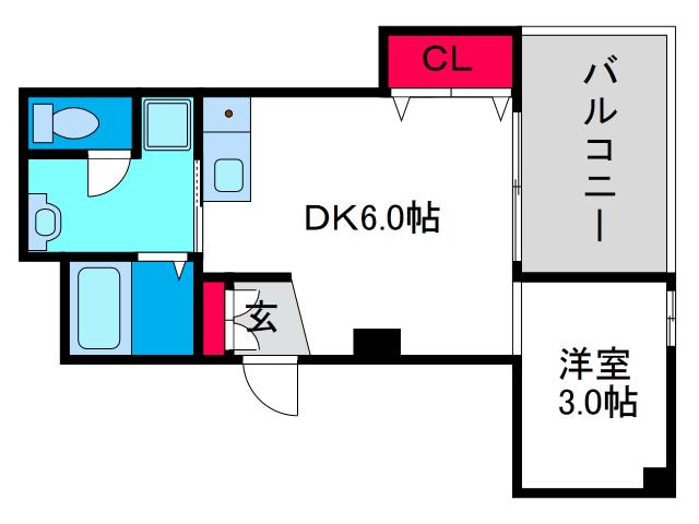 サンパレス弁天(1DK/7階)の間取り写真