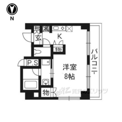 サイト烏丸三条町(1K/5階)の間取り写真