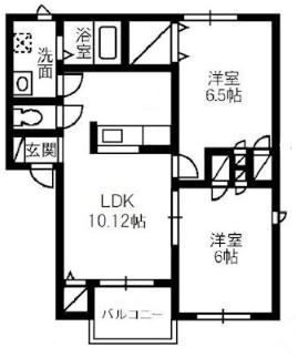 サンベルジュ(2LDK/2階)の間取り写真