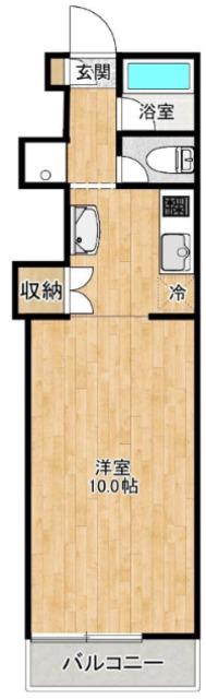 ホワイト・ドア(1K/1階)の間取り写真
