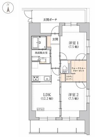 グラン トガリーゼ(2LDK/8階)の間取り写真