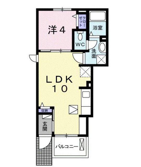 グランツ プラム(1LDK/1階)の間取り写真