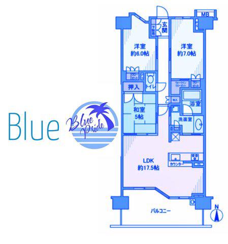 BRILLIACITY横浜磯子A棟(3LDK/6階)の間取り写真