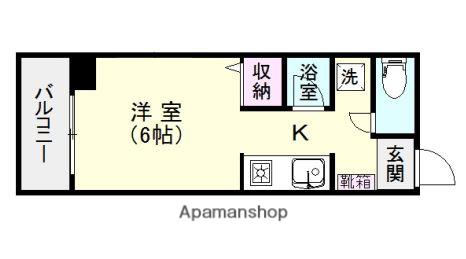 スカイコーポ新屋敷(1K/5階)の間取り写真