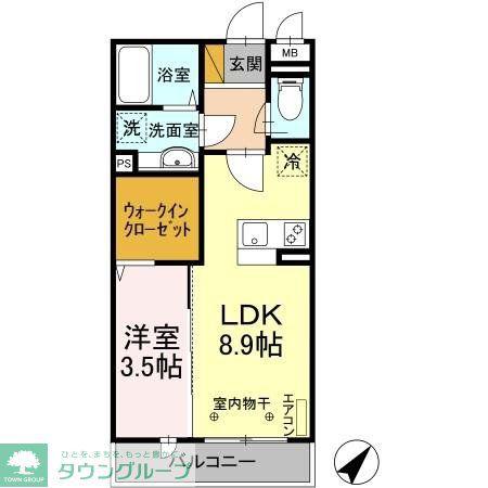 ベイリーフ(1LDK/3階)の間取り写真