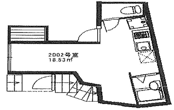 ガーデン笹塚(ワンルーム/2階)の間取り写真
