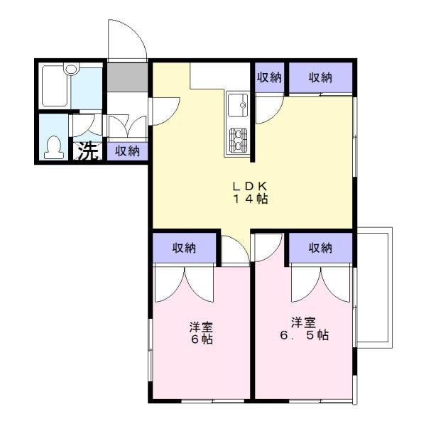レオーナ小手指(2LDK/2階)の間取り写真