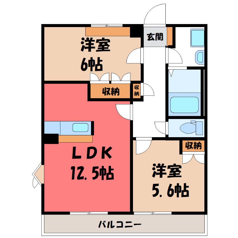 エアリス(2LDK/2階)の間取り写真