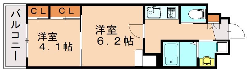 コンダクトレジデンスFUTAJIMA(1LDK/3階)の間取り写真