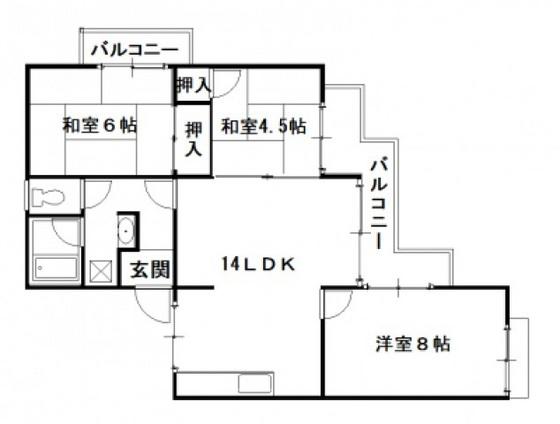 ドミール横山(3LDK/3階)の間取り写真