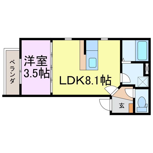 GRAND CHARIOT(1LDK/2階)の間取り写真