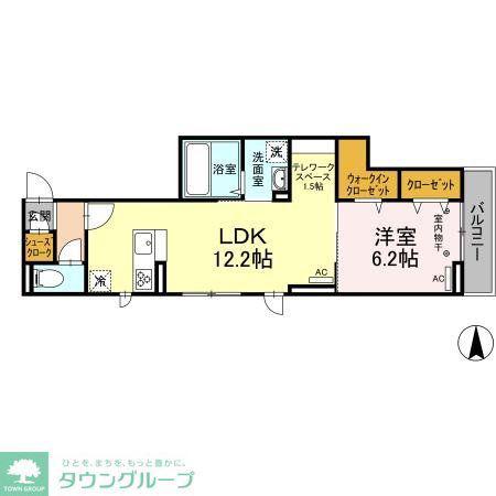 アネモネ元本郷(1LDK/3階)の間取り写真