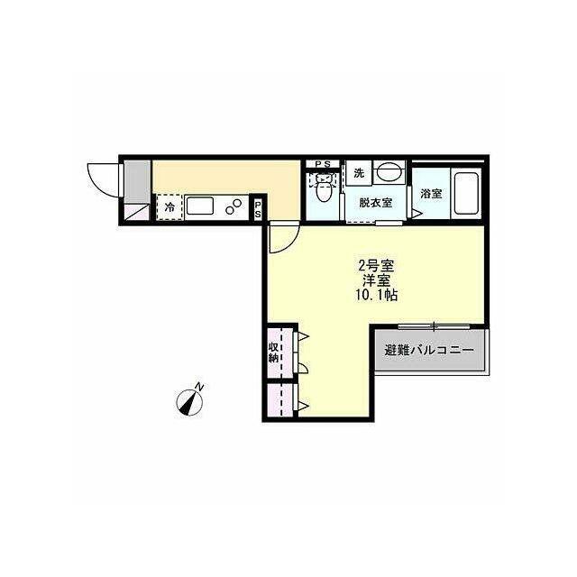 ヴィラージュ辻堂(1K/1階)の間取り写真