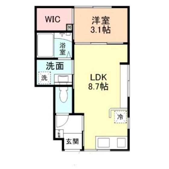 INTEGRAL凪(1LDK/1階)の間取り写真