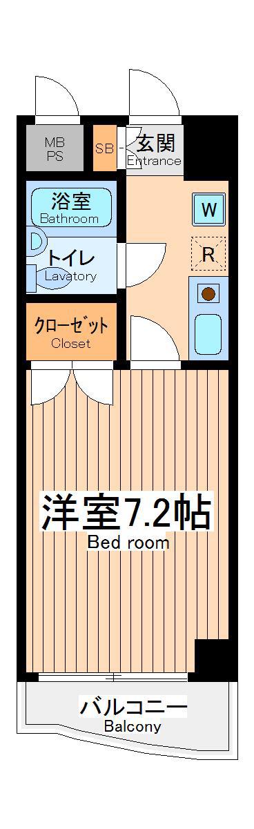 シーガル鶴見(1K/4階)の間取り写真