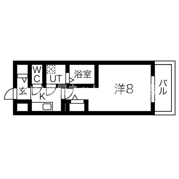 アルグラッド福島サウス(1K/14階)の間取り写真