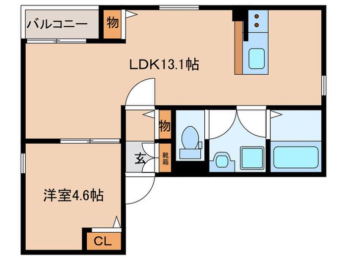 NAGOYA THE CASTLE N(1LDK/1階)の間取り写真