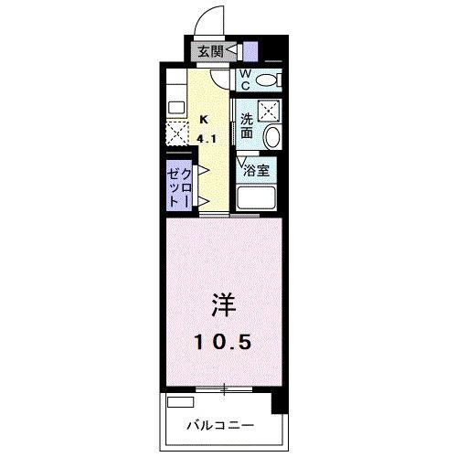 ウェリア(1K/3階)の間取り写真