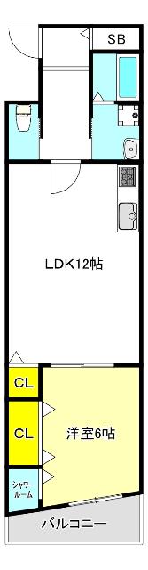 エイトフォレスト森ノ宮(1LDK/3階)の間取り写真