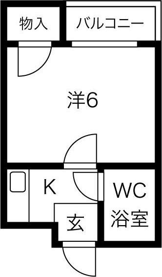 JPアパートメント枚方(1K/1階)の間取り写真
