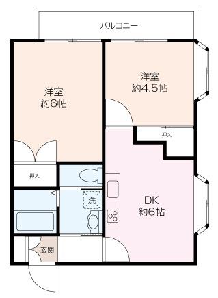 長島ビル(2DK/3階)の間取り写真
