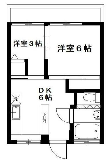 マンションボヌール(2DK/3階)の間取り写真