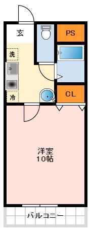 MYコート深井(1K/2階)の間取り写真
