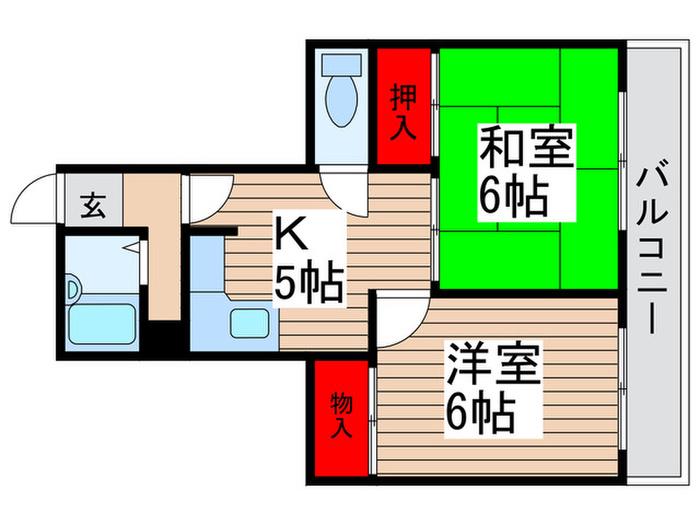 メゾン椿(2K/3階)の間取り写真