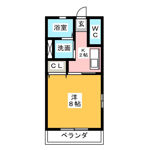 メゾンオランジュ(1K/2階)の間取り写真