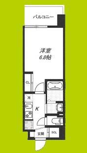 LUXE新大阪VI(1K/6階)の間取り写真