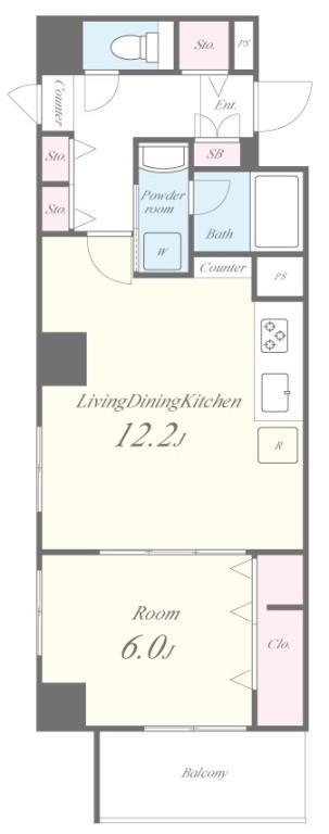NOUVELLE MAISON YAMAYAIIヌーベルメゾンヤマヤ(1LDK/7階)の間取り写真