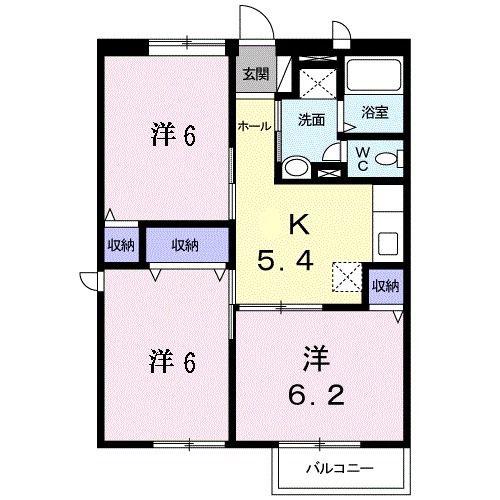 ハッピネス壱番館(3K/2階)の間取り写真