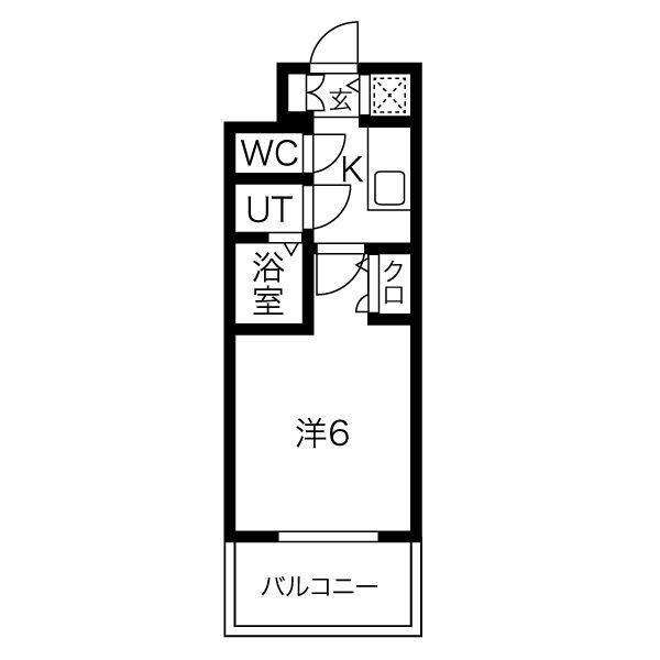 エスリードレジデンス大阪ザ・クラス(1K/12階)の間取り写真