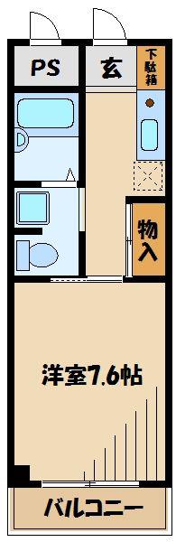 豊年・カモミール(1K/1階)の間取り写真