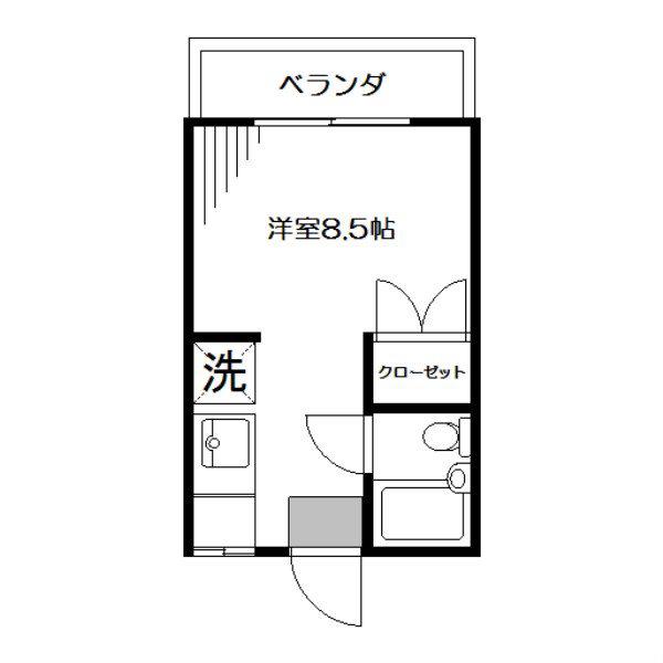 サンハイム(ワンルーム/1階)の間取り写真