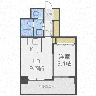 ダイアパレス北10条(1LDK/2階)の間取り写真