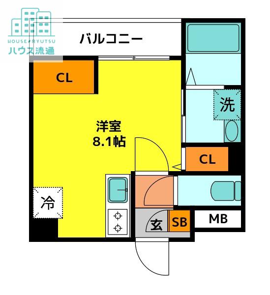 アミティ中通(ワンルーム/2階)の間取り写真