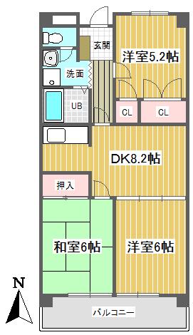 ひばりが丘シティプラザ(3DK/1階)の間取り写真