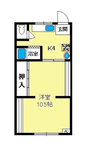 伊勢屋ハイツ(1K/1階)の間取り写真