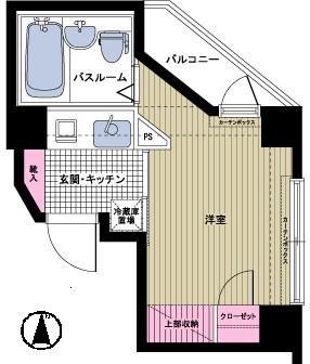 フェニックス西新宿5丁目弐番館(1K/8階)の間取り写真