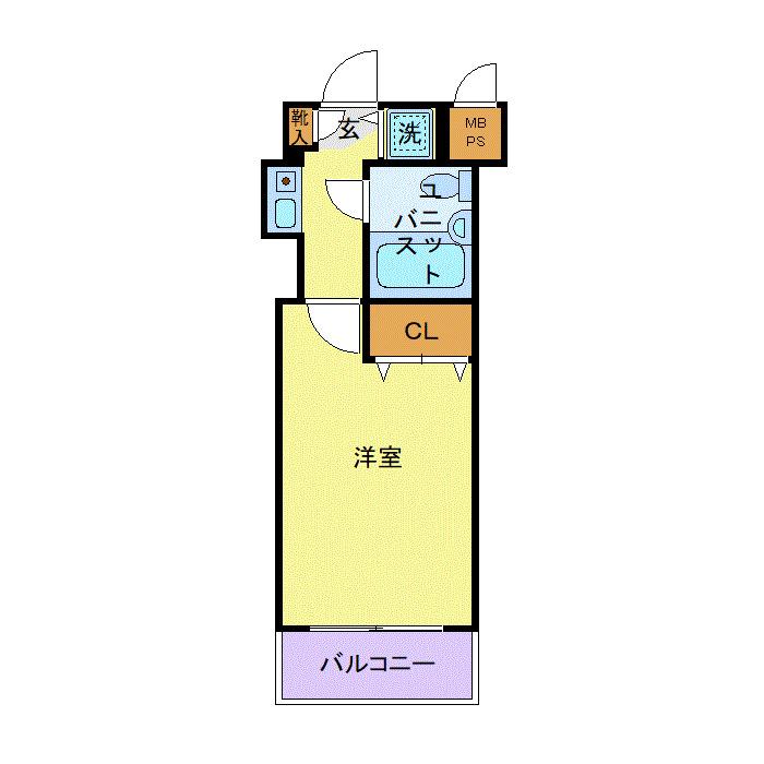 クリオ武蔵新城弐番館(1K/3階)の間取り写真