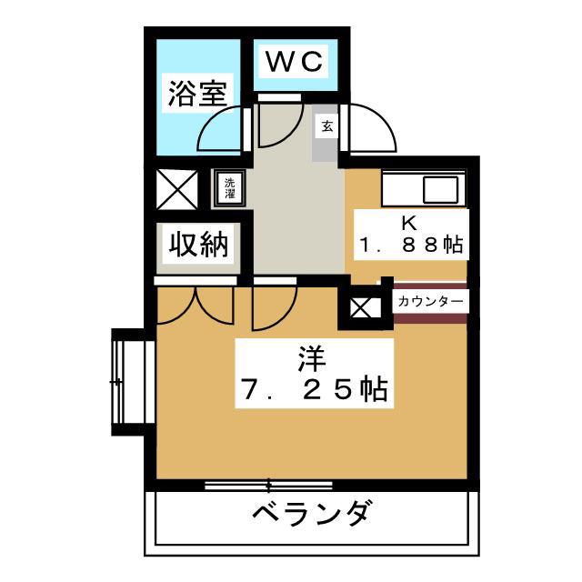 カンパネーラ相武台(1K/1階)の間取り写真